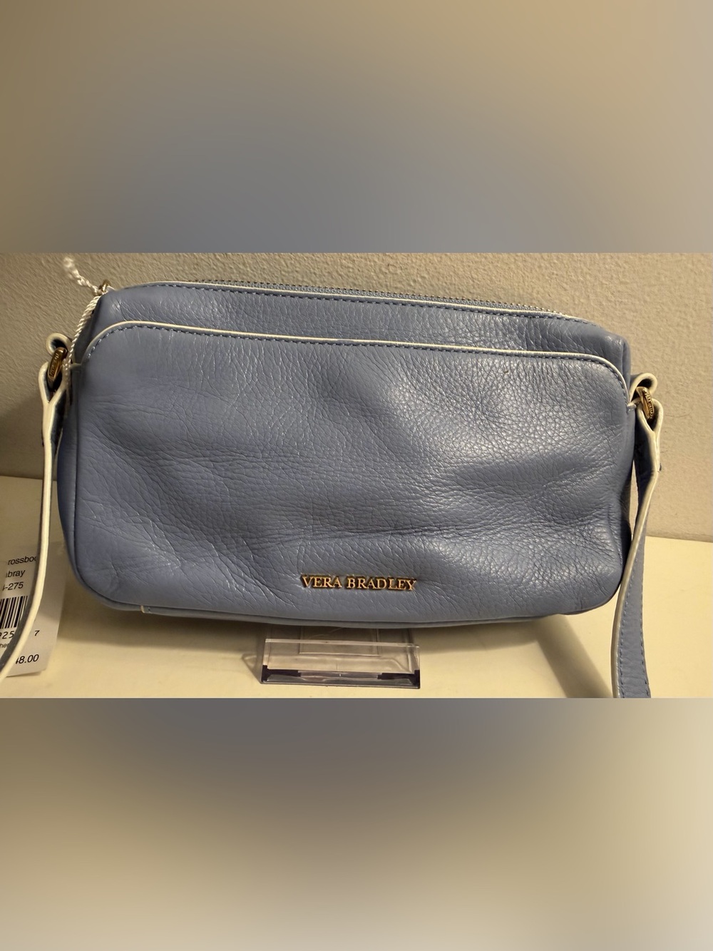 Vera Bradley Sydney Leather Crossbody in Chambray Blue